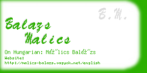 balazs malics business card